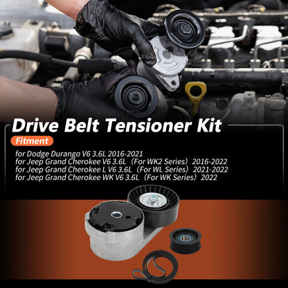 Set of 2 Drive Belt Tensioner Kit for Dodge Durango V6 3.6L (2016–2021) No. 5184617AC