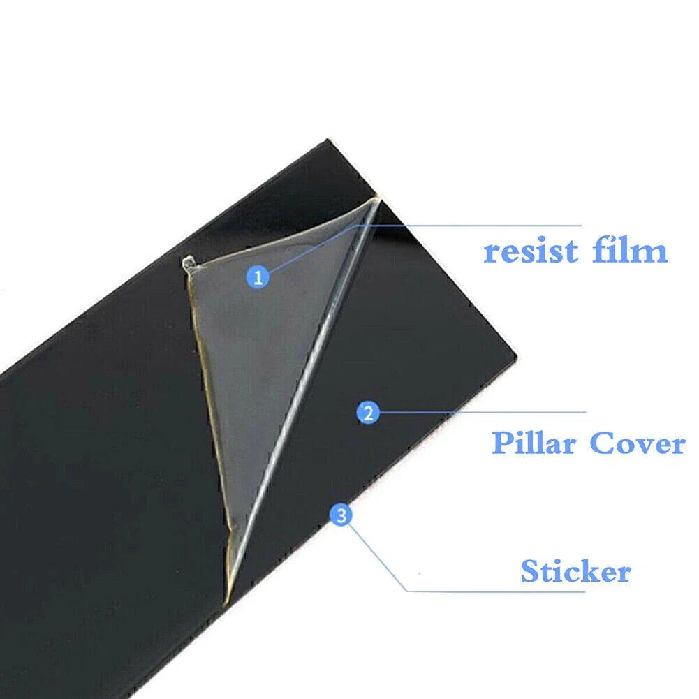 6 x Gloss Black Pillar Post Trim for Kia Forte (2019-2024)
