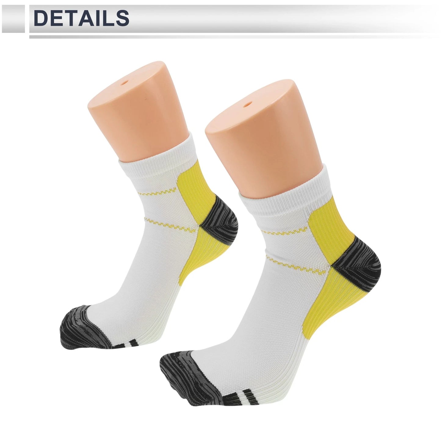 Cycling Socks Anti-Friction Shock Absorption Size M Low-Cut Yellow White