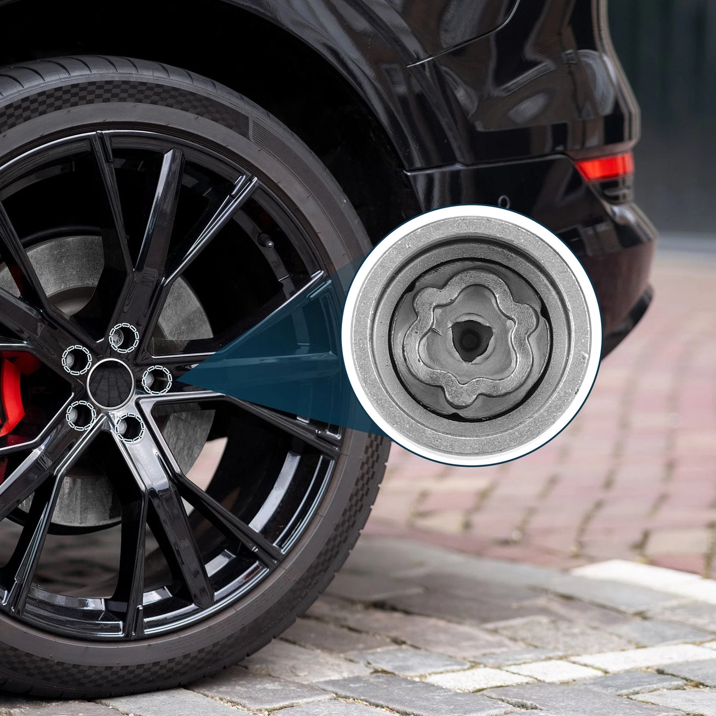 Set of 4 Wheel Lock Lug Nuts for Audi A3 (2013–2020) - Type G