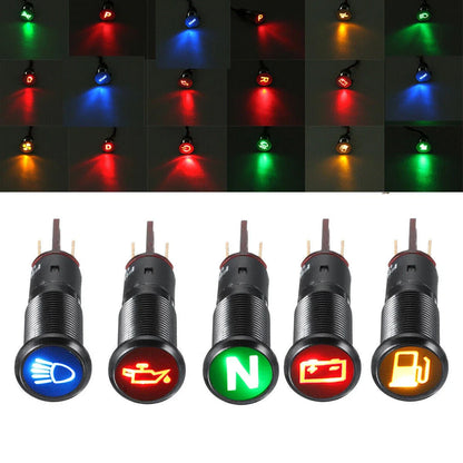 12V 16mm LED Dash Panel Indicator Light for Car Boat
