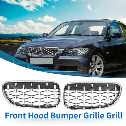 Front Hood Bumper Grille Grill 1 Pair for BMW 335is 328i xDrive (2010 - 2013)