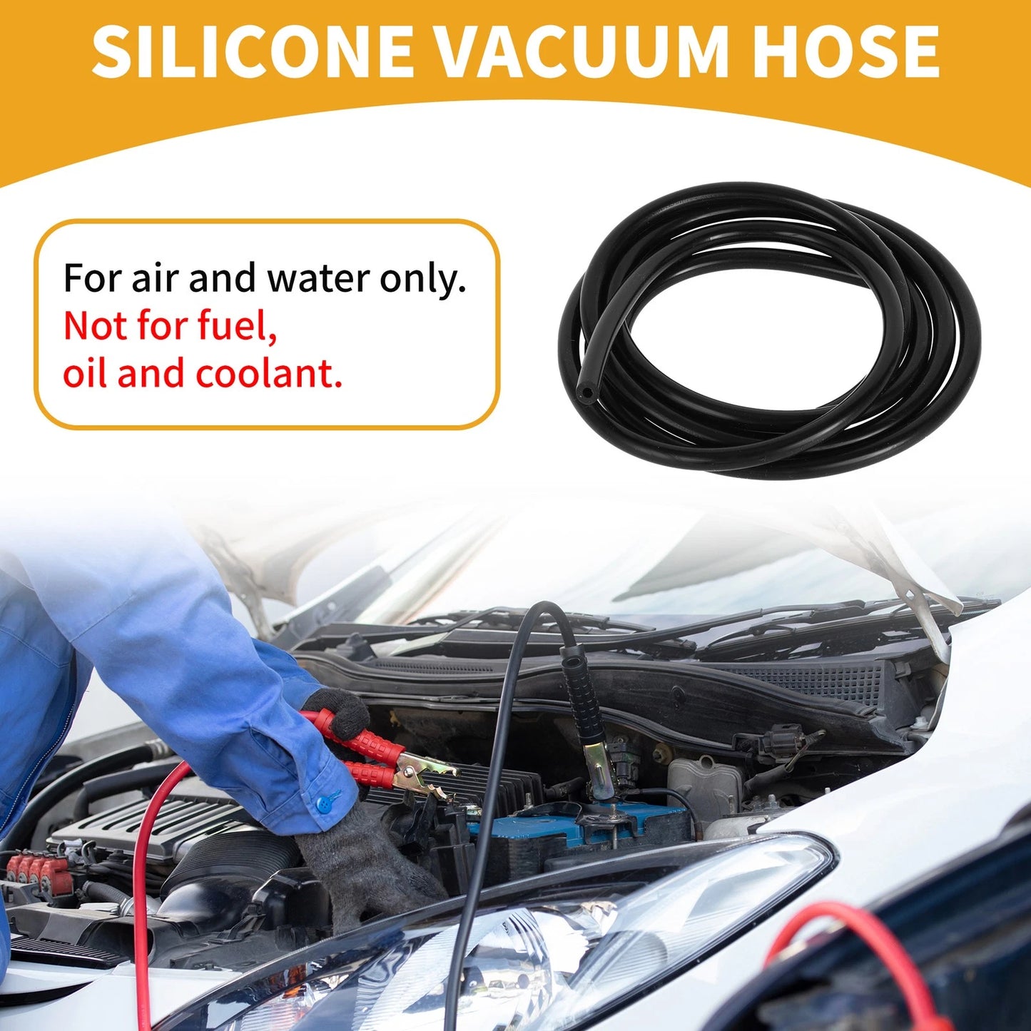 Silicone Vacuum Tubing Hose 1/8" ID 5.5FT (Air & Water)
