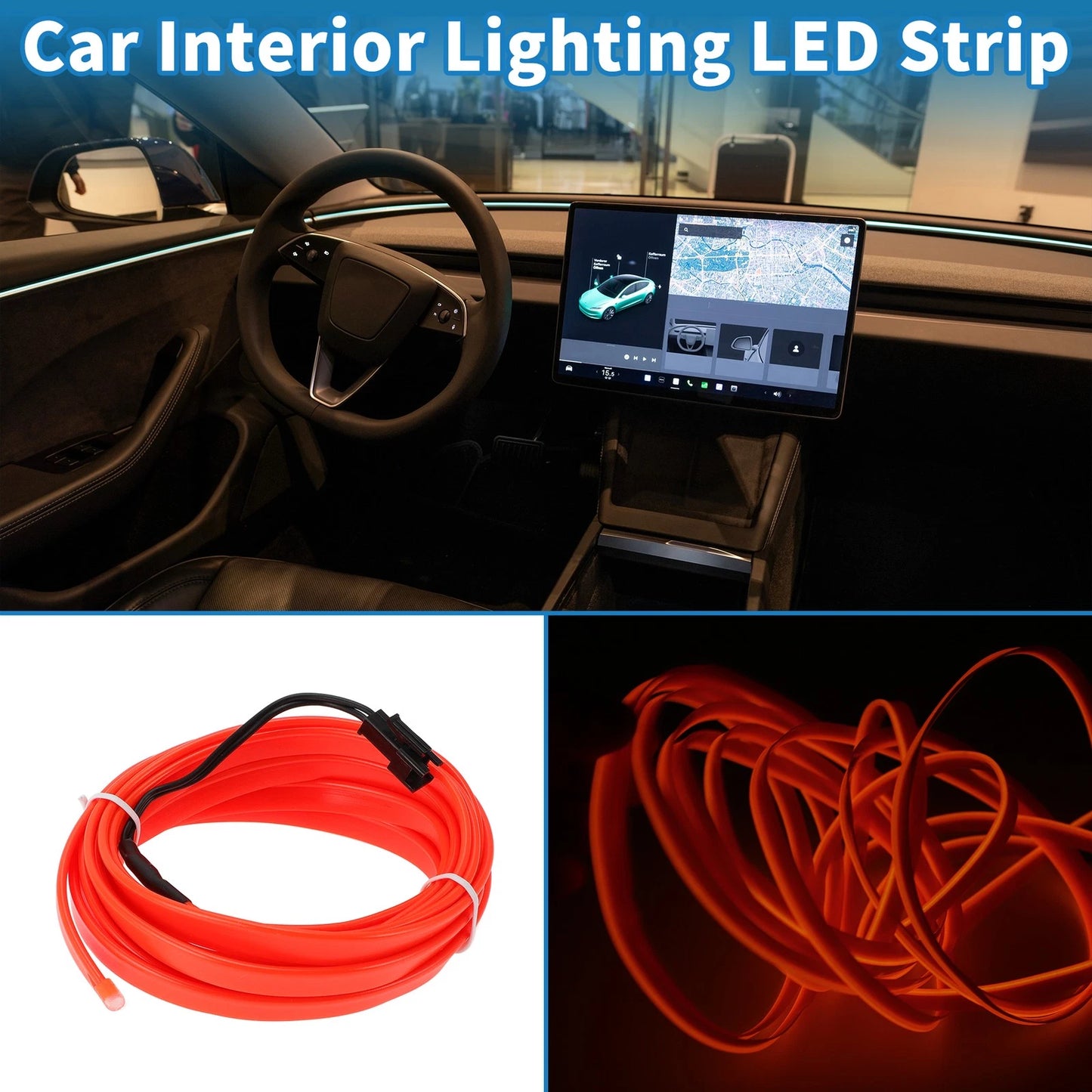 3 Meter LED Strip Lighting for Car Interior Decoration (12V)