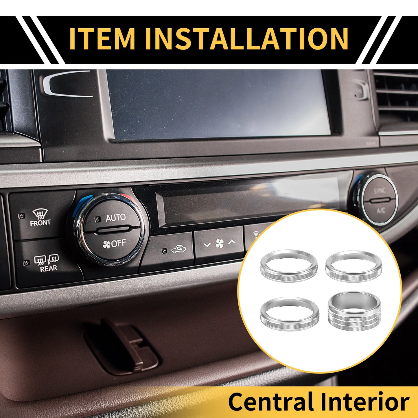 AC Audio Headlight CD Switch Knob Cover Ring for Jeep Gladiator JT (2019–2023)