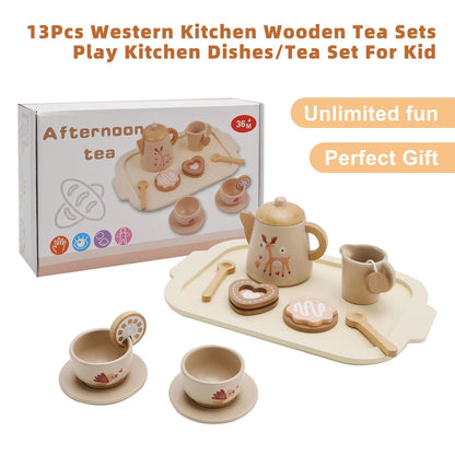 13pcs Tea Dishes Set for Kids Play Kitchen