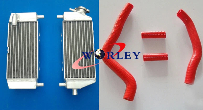 Aluminum Radiator with Green Hose for Kawasaki KX125 (2003–2008)