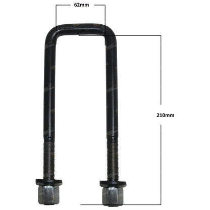 Set of 4 Extended Rear U-Bolts for Toyota Hilux KUN26 (2005–2014)