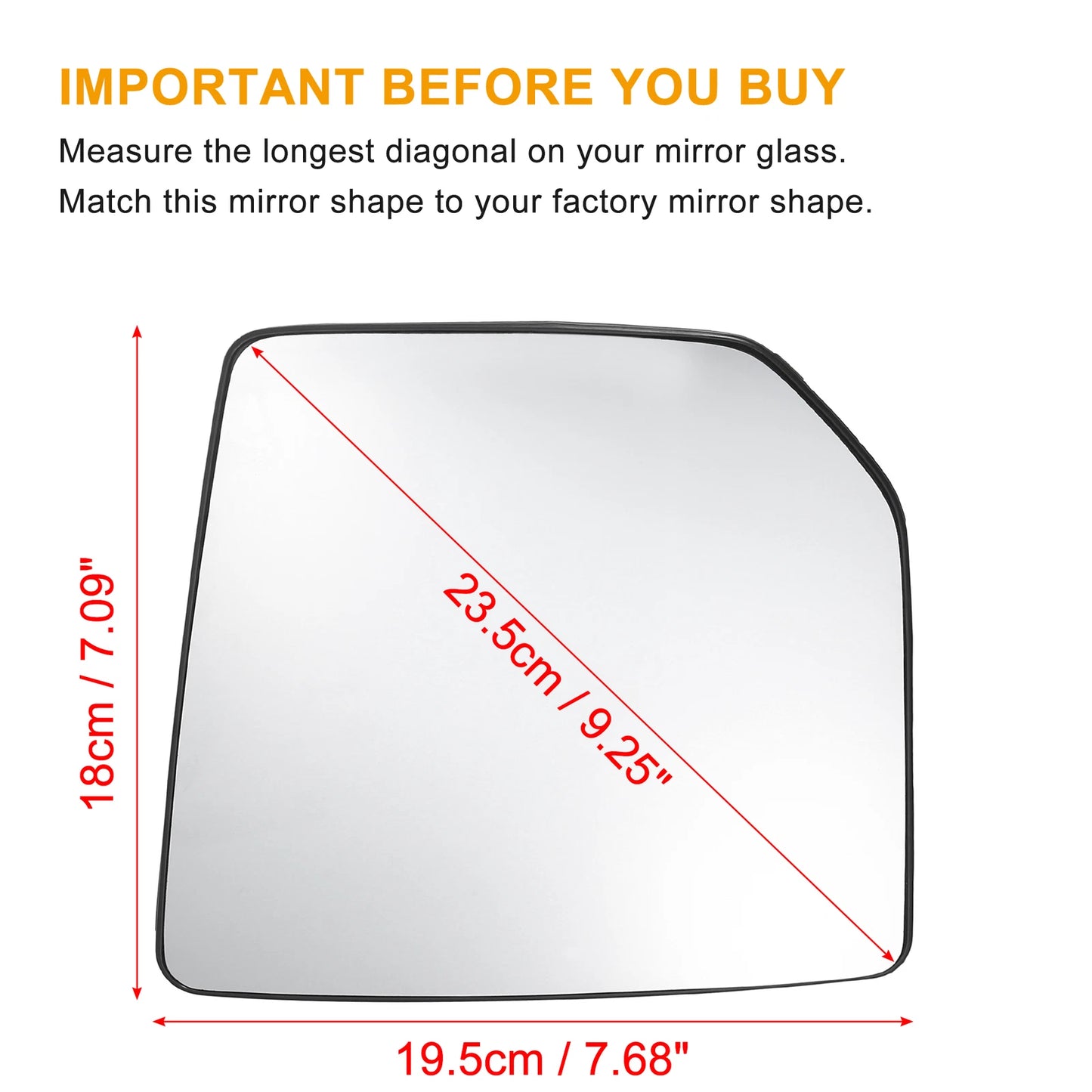 Left Heated Mirror Glass W/ Plate for Ford F150 (2015–2020) FL3Z-17K07-AH