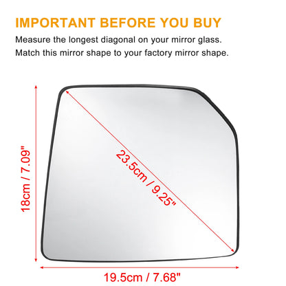 Left Heated Mirror Glass W/ Plate for Ford F150 (2015–2020) FL3Z-17K07-AH
