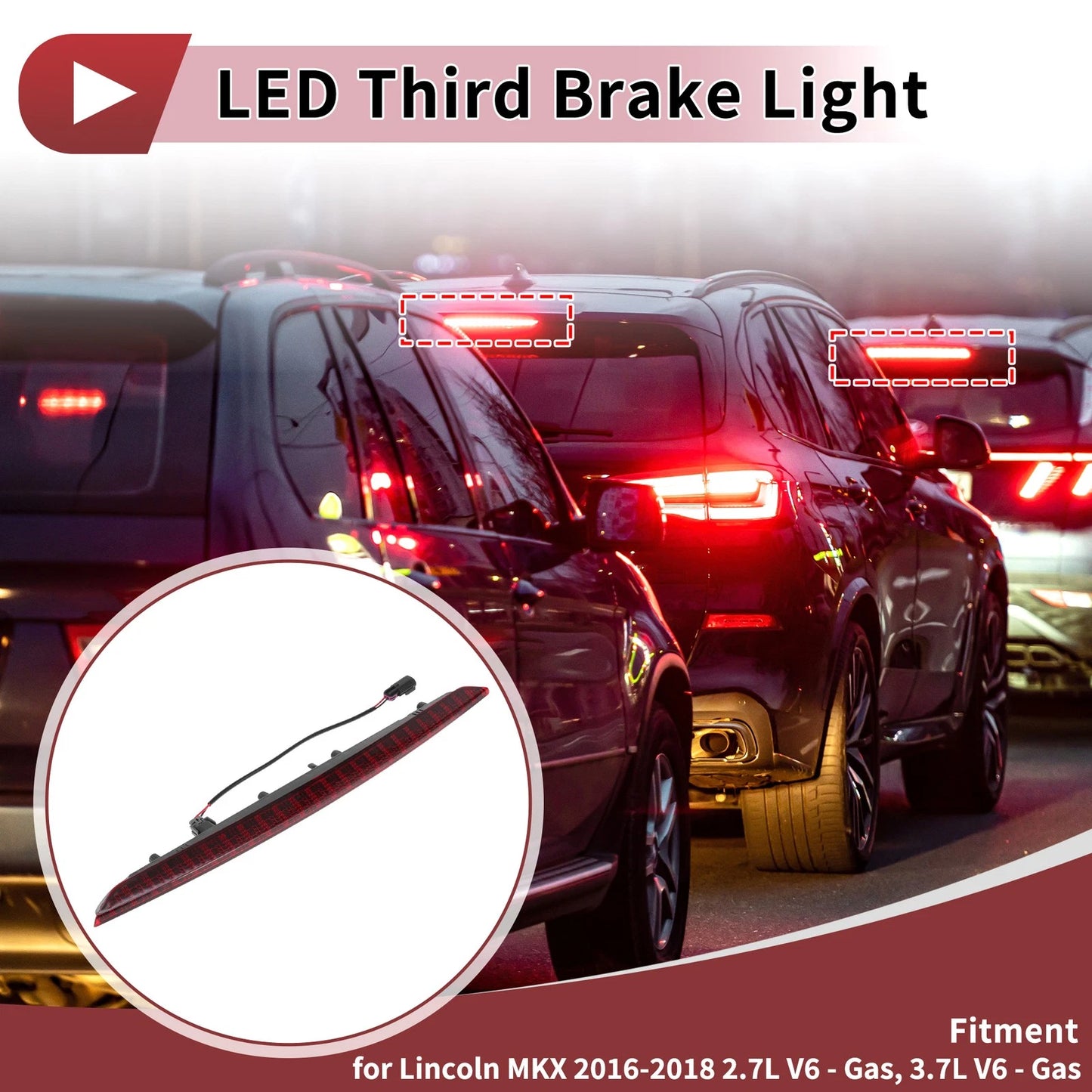 LED Third Brake Light for Lincoln MKX (2016–2018) No.FA1Z13A613AB