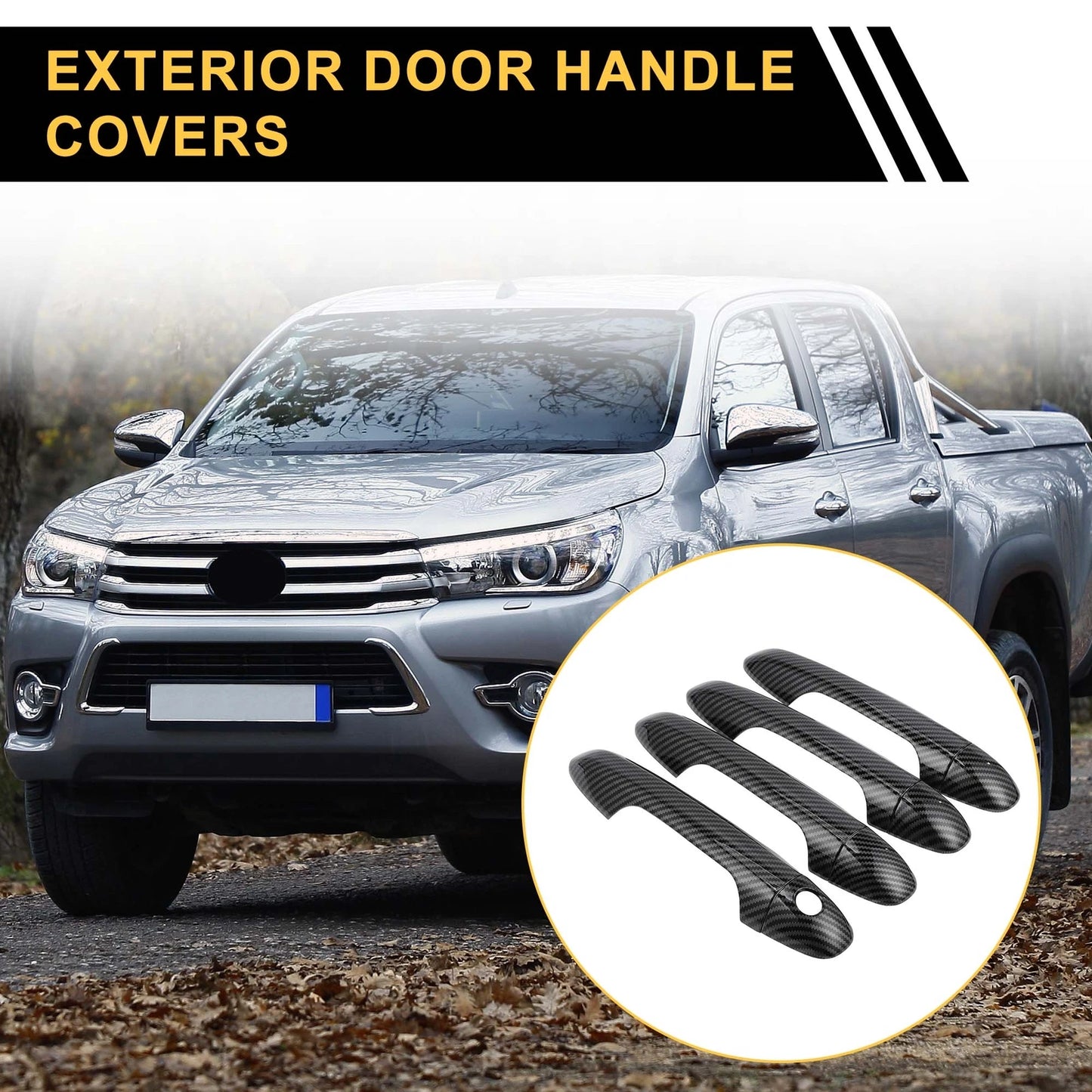 Set of 4 Exterior Door Handle Covers for Toyota Tacoma (2016–2023)