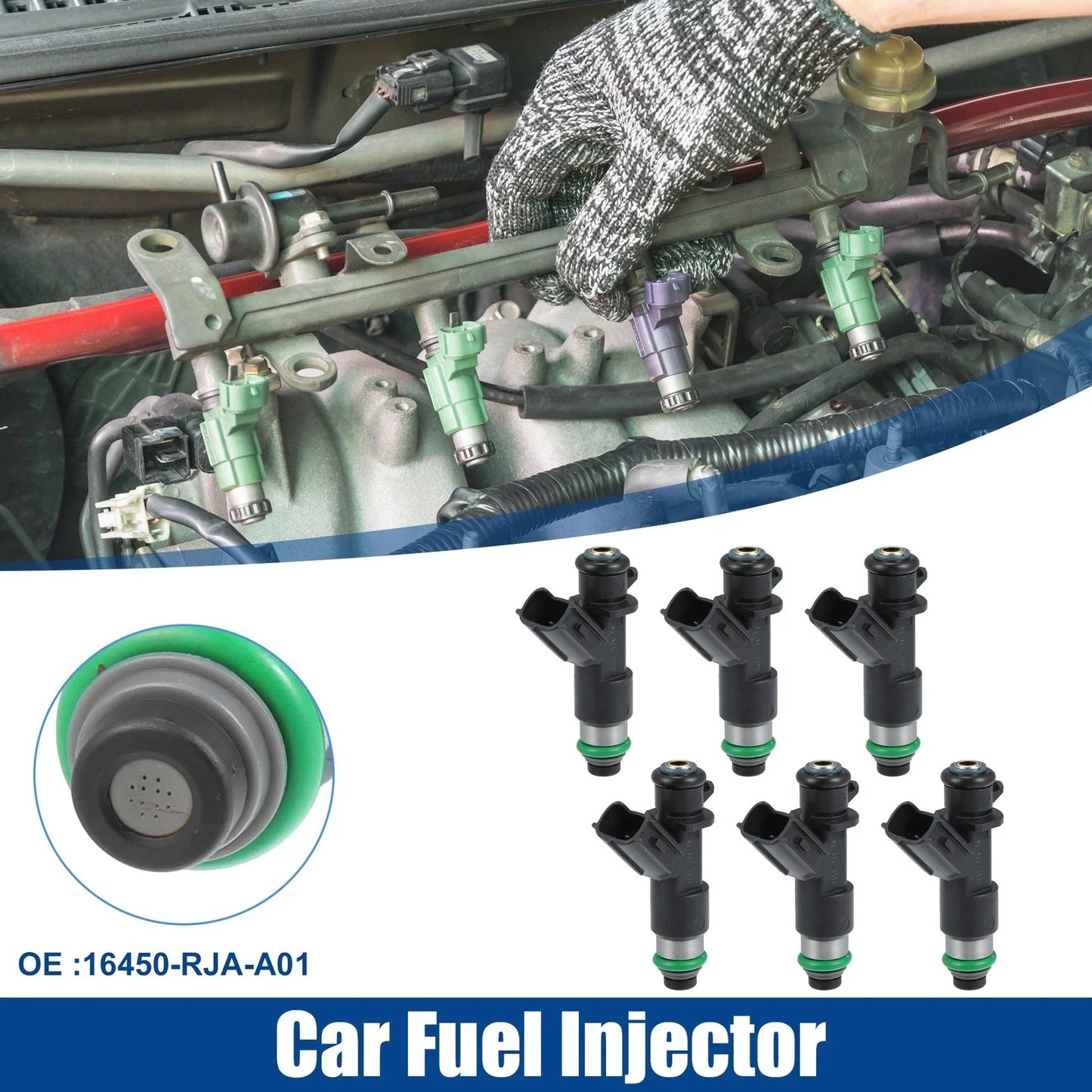 6 Pcs Fuel Injector Nozzles for Honda Accord (2008-2017)