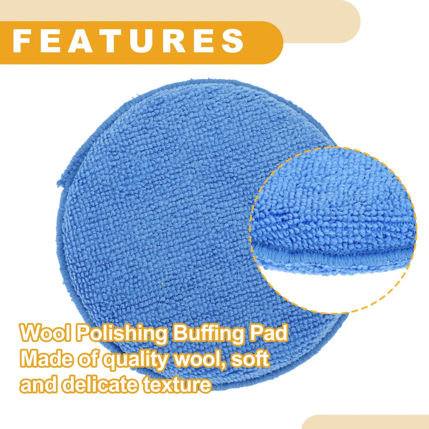 Set of 6 Polishing Buffing Pads for Auto (12.5cm)