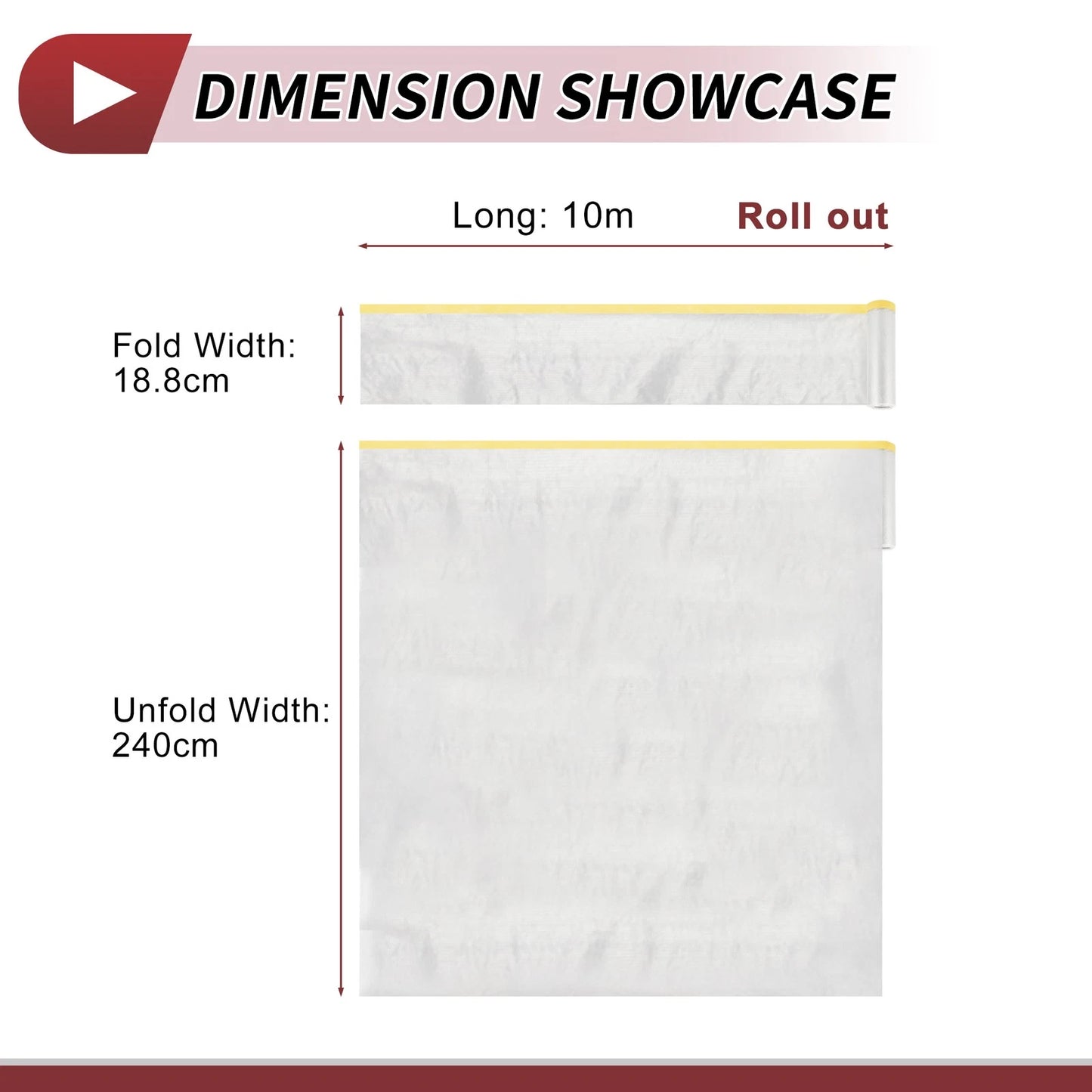 Pre-Taped Masking Film 1000x240cm for Automotive Painting (1 Pc)