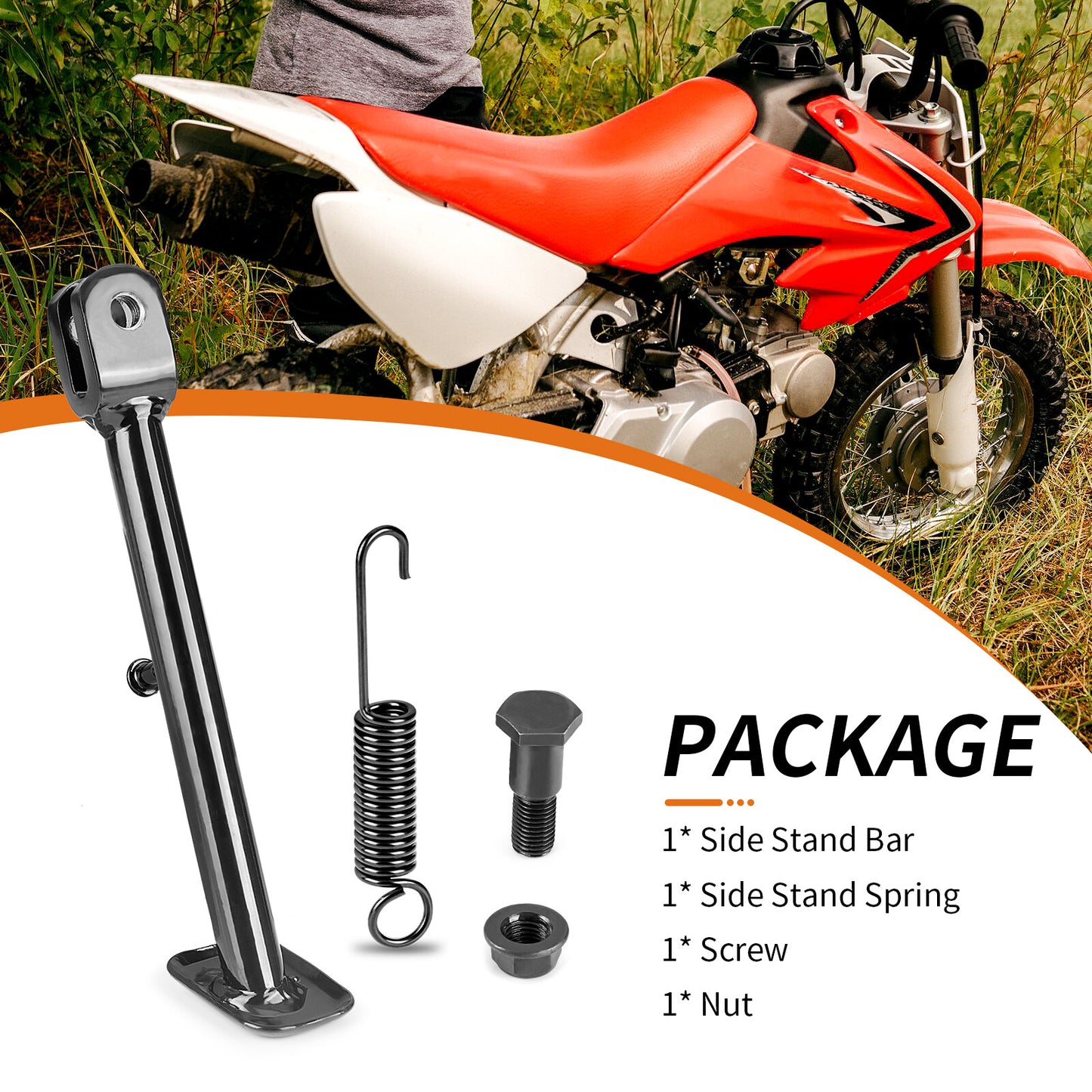 Side Kick Stand Assembly for Honda CRF50F (2004–2012)
