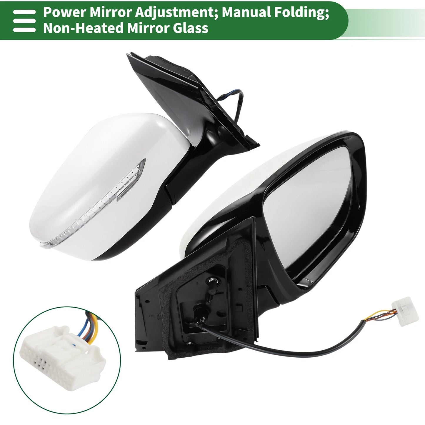 Right Side Door Mirror for Nissan Murano (2015–2020) Manual Folding White