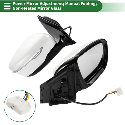 Right Side Door Mirror for Nissan Murano (2015–2020) Manual Folding White