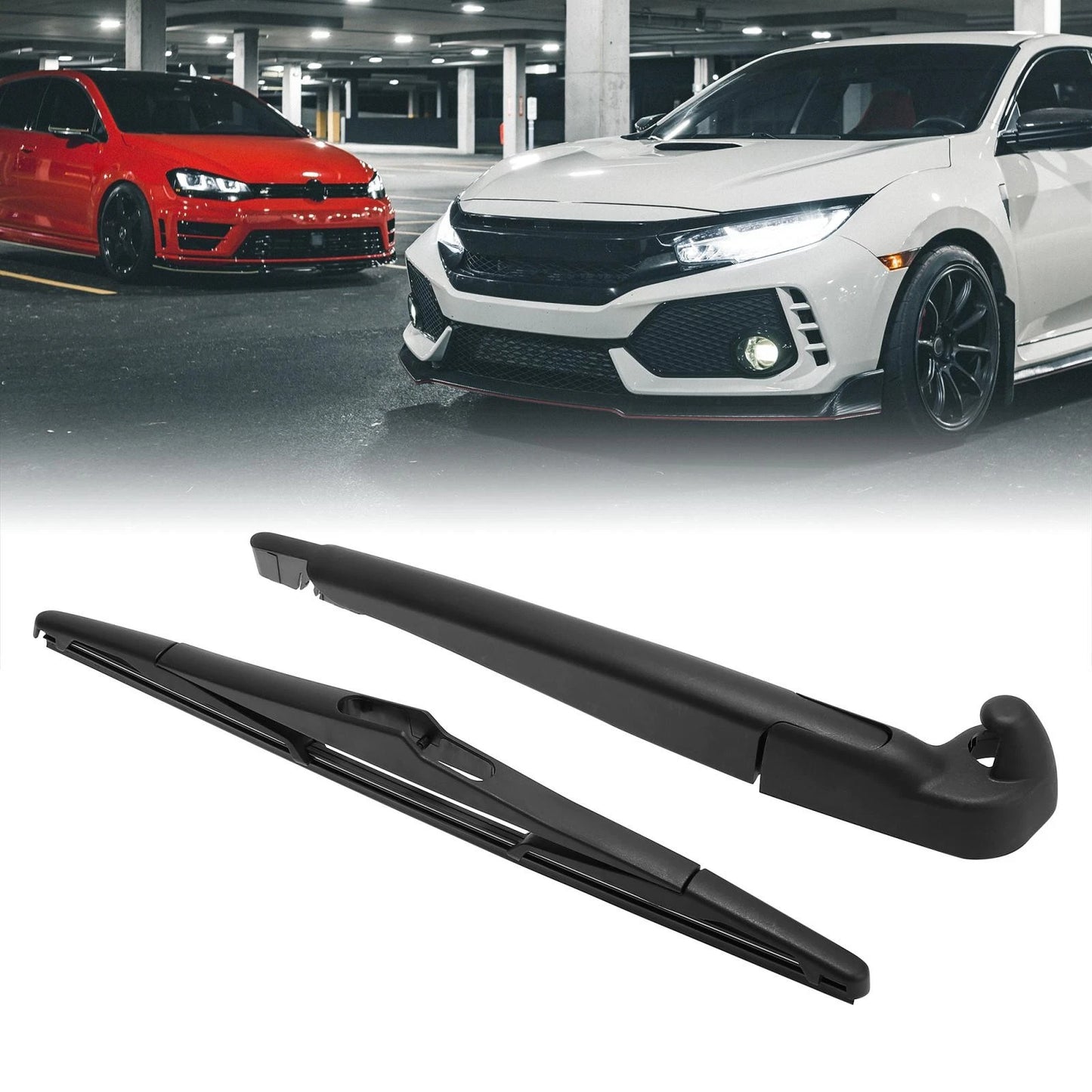 338mm 13" Rear Window Wiper Blade Arm Set for Jeep Wrangler (2007-2018)