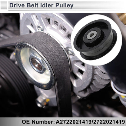 Drive Belt Idler Pulley for Mercedes-Benz W463 (2009–2014) No.A2722021419 Black