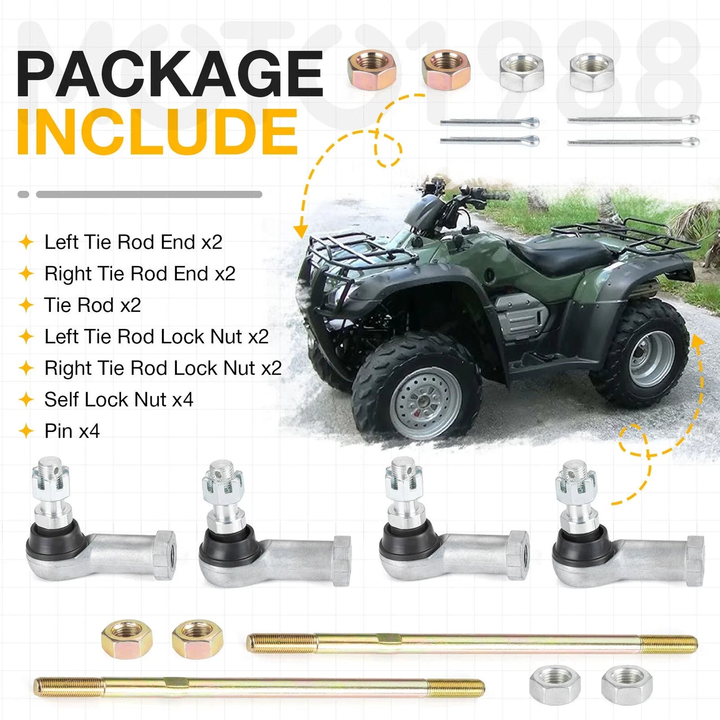 Tie Rods End for Honda TRX350TE Rancher 350 2x4 ES (2000–2006)