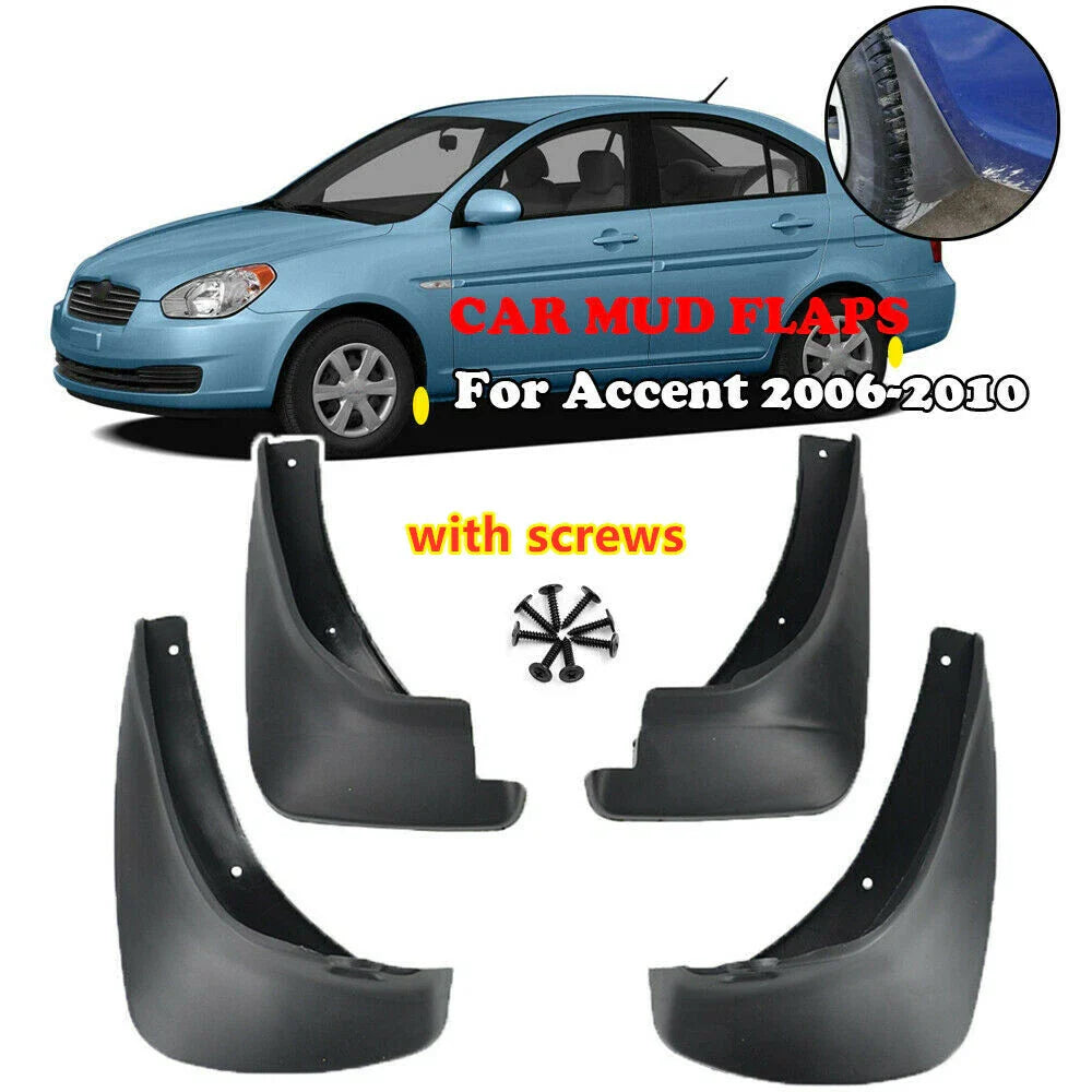 Mud Fender Flaps & Splash Guards for Hyundai Accent (2006–2010)