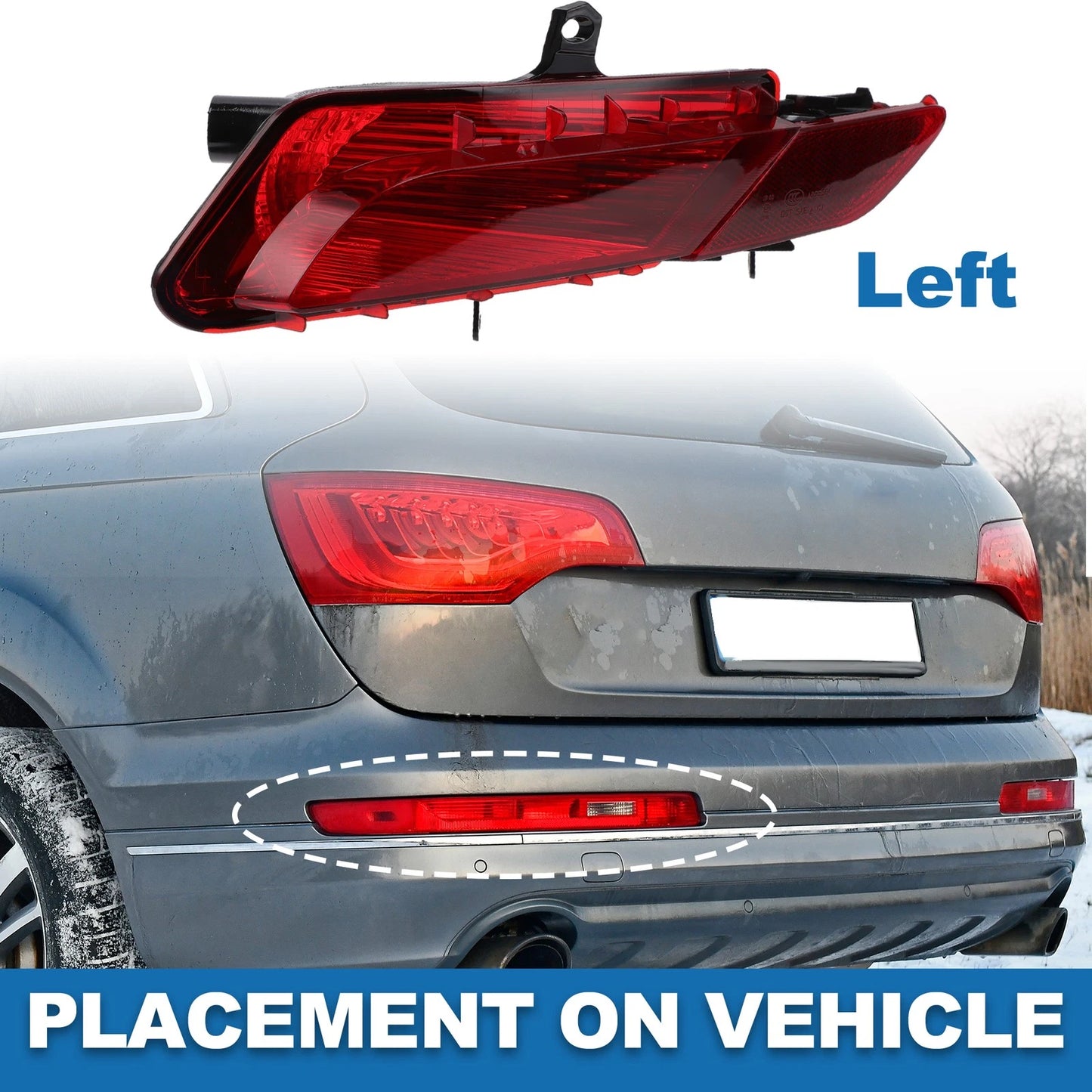 1pc Left Rear Bumper Tail Light Shell for Volvo XC60 (2014–2017) No.31353285