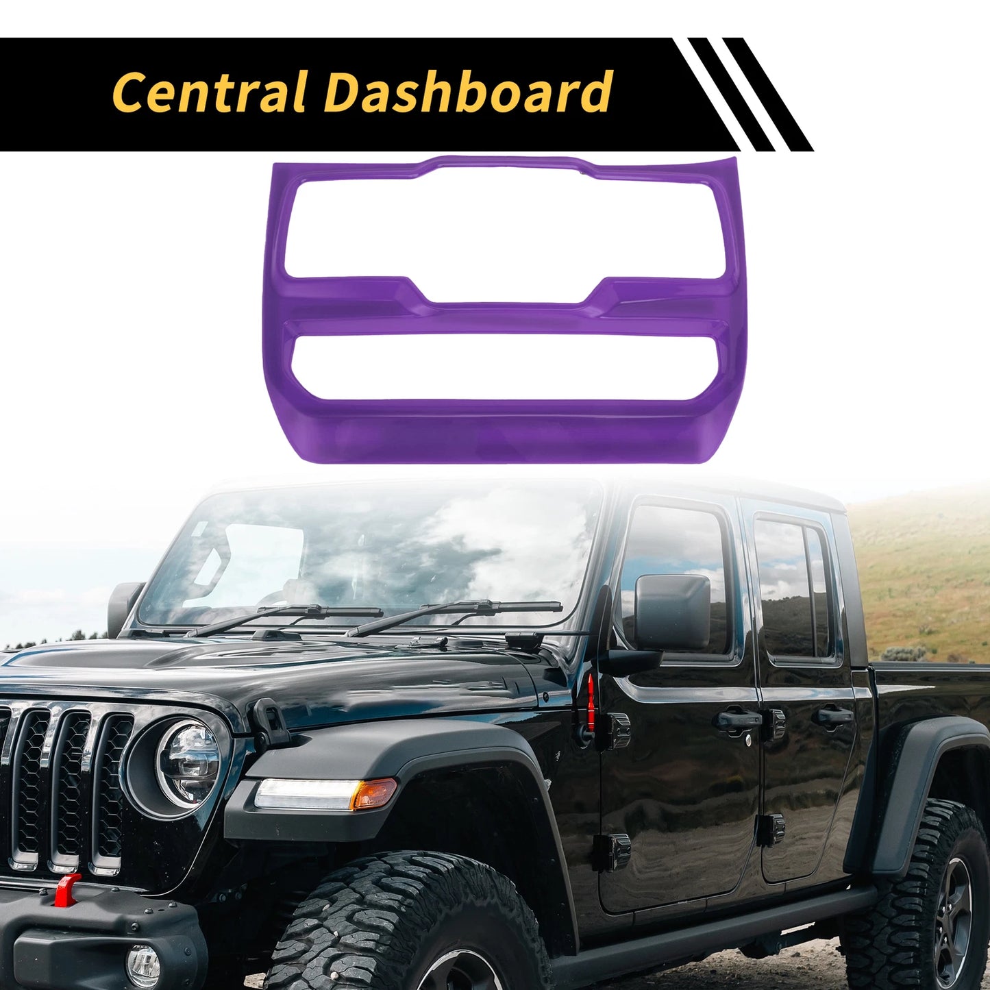 Dashboard Center Console Window Control Panel Cover for Jeep Wrangler (2007–2018) - Purple
