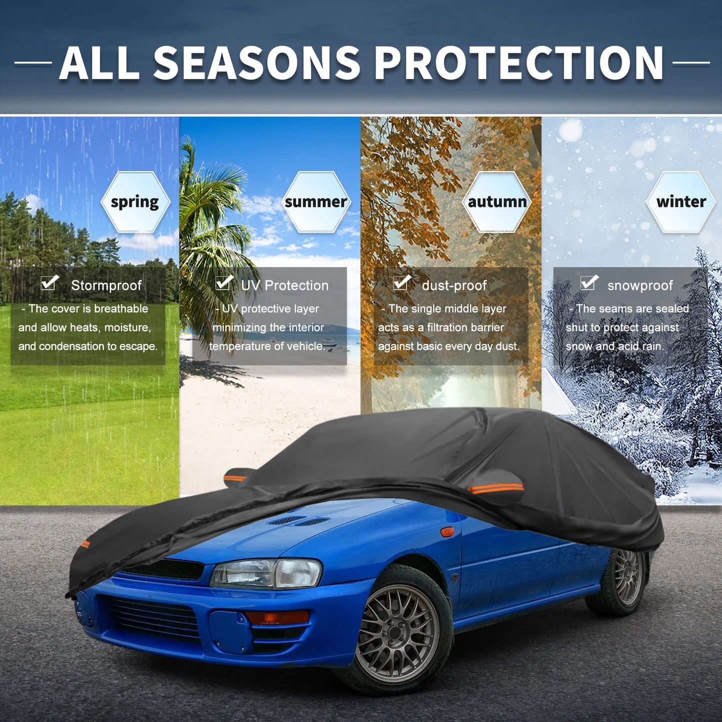 Waterproof Aluminum Film Car Cover for Subaru Impreza Sedan
