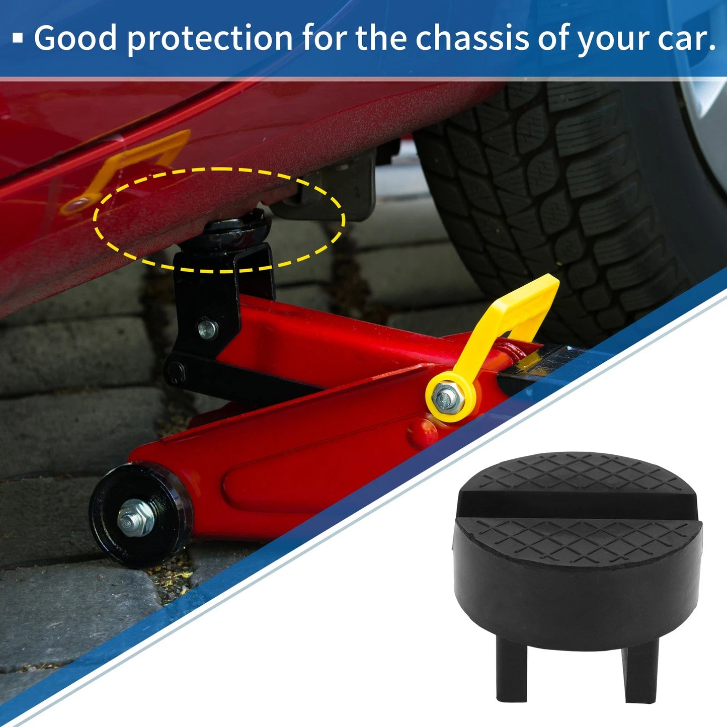 2X Lifting Jack Pad for Automotive Car Truck SUV (65mm Circular Rubber)