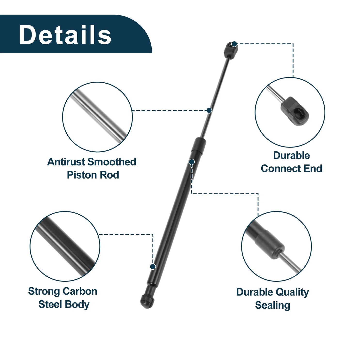 Set of 2 Rear Glass Window Lift Supports Struts for Toyota Highlander (2008–2013)