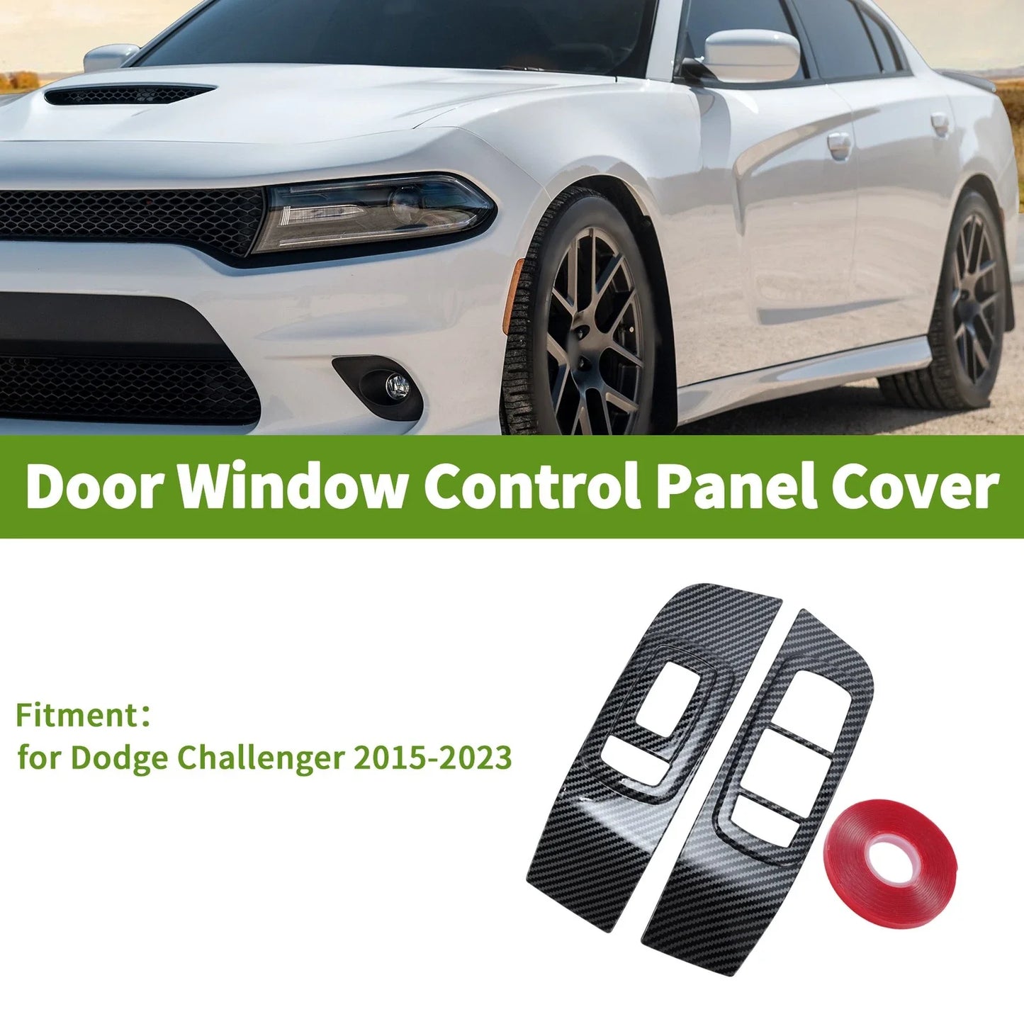 2 x Window Switch Bezel Covers for Dodge Challenger (2015-2023)