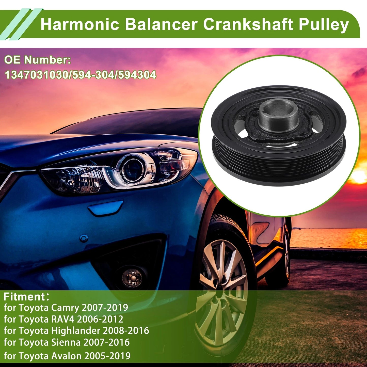 Engine Harmonic Balancer Crank Pulley for Toyota Camry (1347031030)