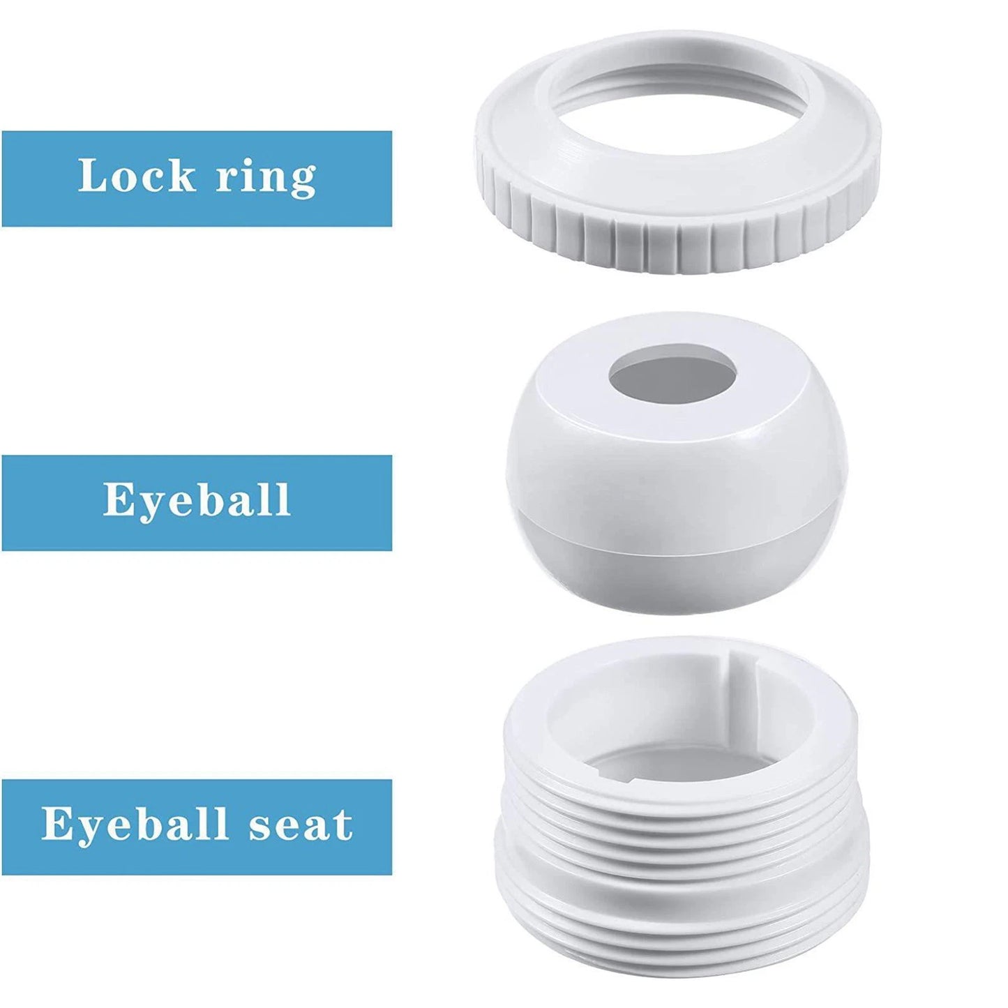 3 Piece Return Jet Split Eyeball Flow Set for Swimming Pool Spa
