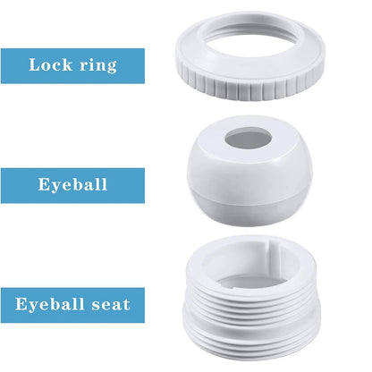 3 Piece Return Jet Split Eyeball Flow Set for Swimming Pool Spa