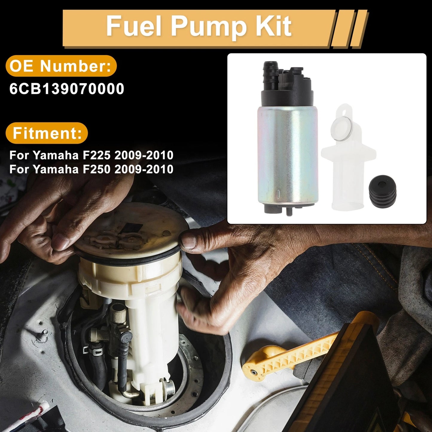 Fuel Pump for Yamaha F225 (2009–2010) Metal Replaces 6CB139070000