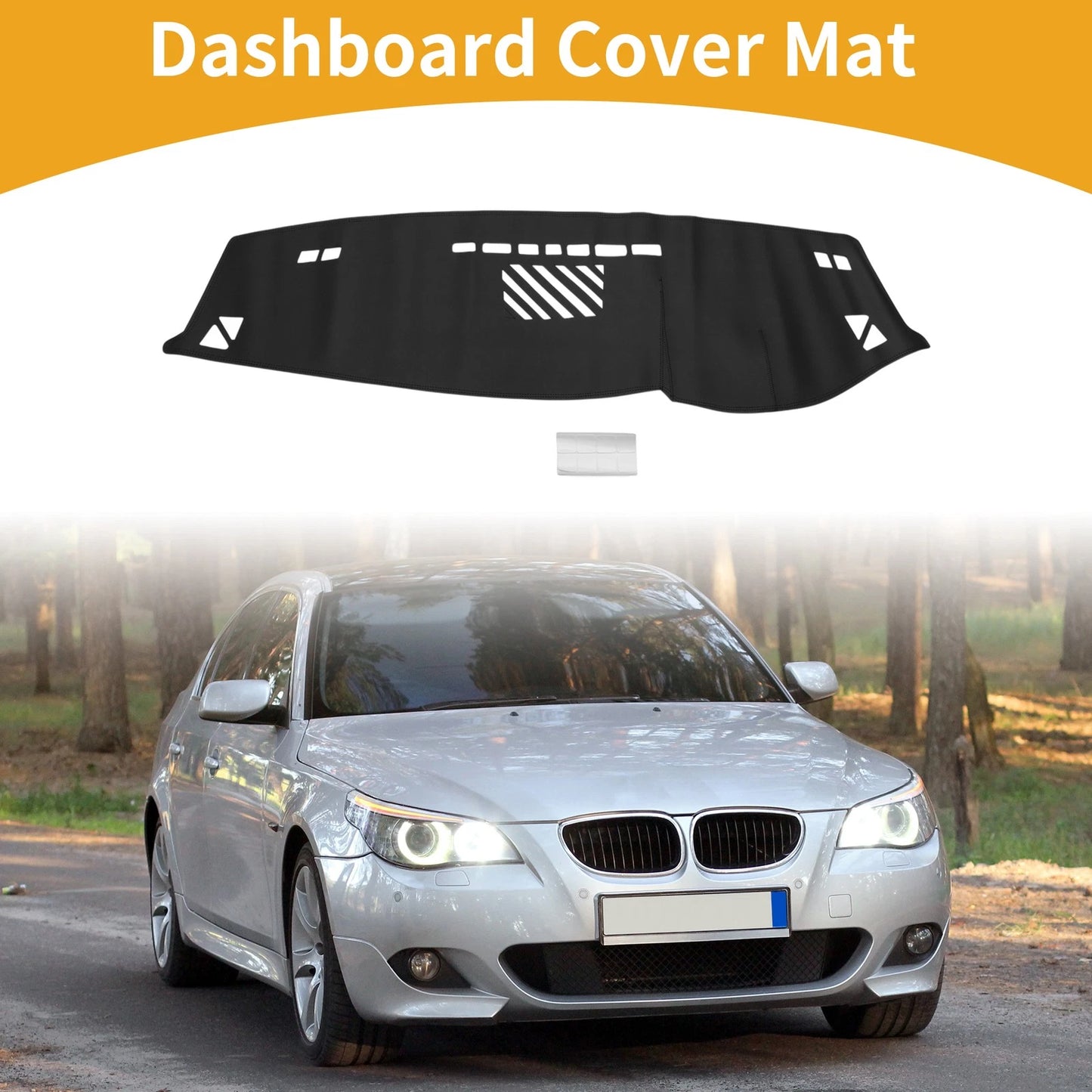 Dashboard Cover for BMW 5 Series (2007–2009) Black Anti-Slip
