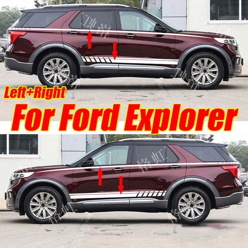 4PCS Car Door Stripe Graphics Vinyl Sticker for Ford Explorer (2020–2023)
