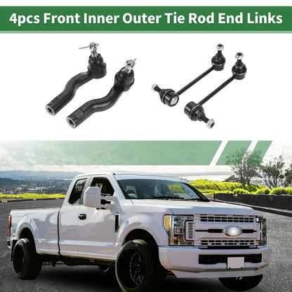 Set of 4 Front Suspension Kit Outer Tie Rod End Sway Bar Link for Lincoln Zephyr (2006–2006)