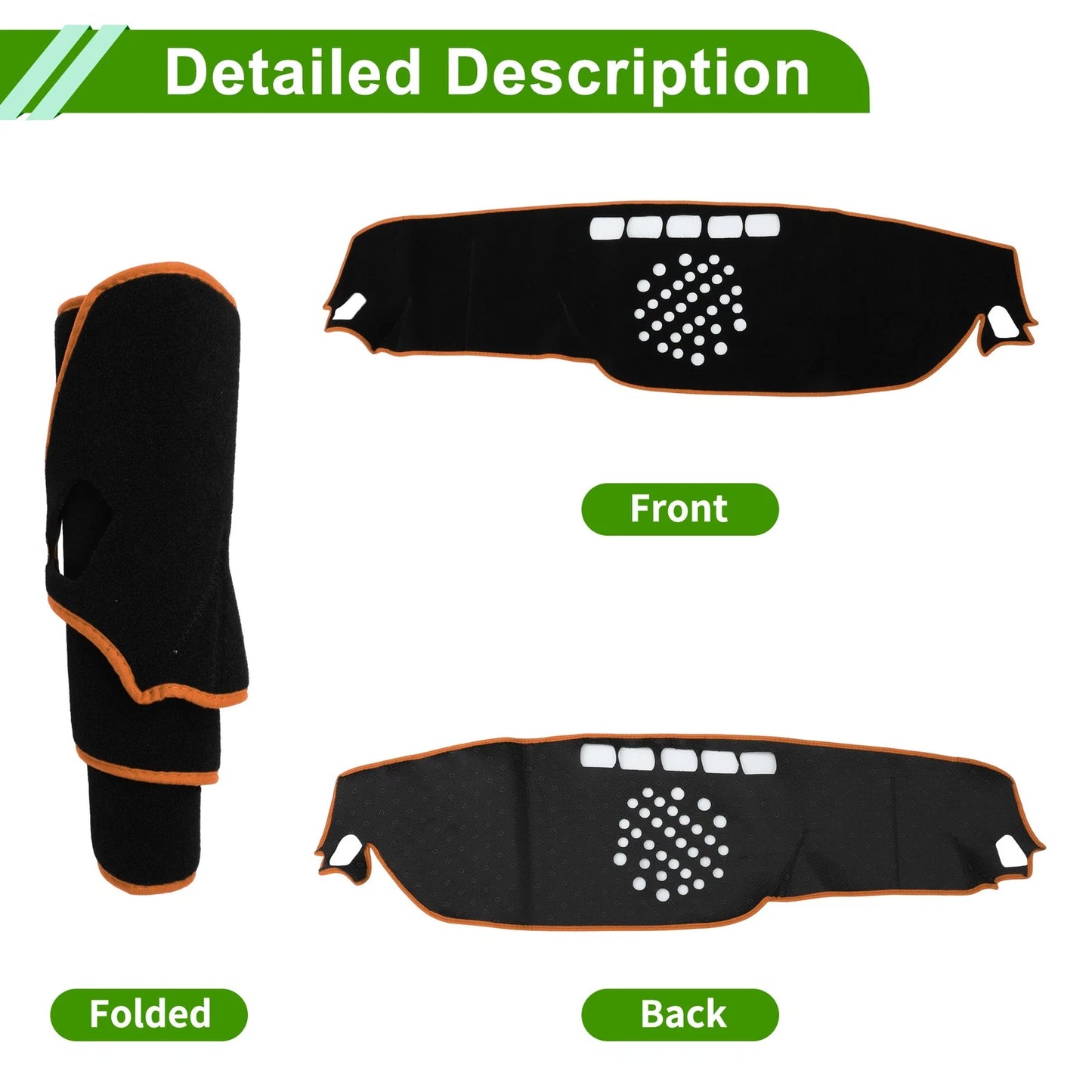 Dashboard Cover for Mercedes-Benz E-Class (2017–2021) Black Orange