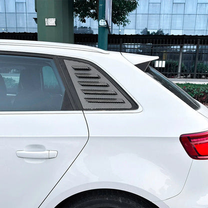 Carbon Style Window Louver Shutter Covers for Audi A3 S3 Sportback (2014–2020)