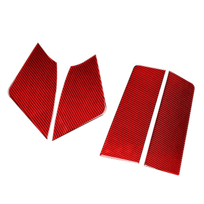 Carbon Fiber Red Door Panel Cover Trim for Subaru WRX STI (2015–2021)