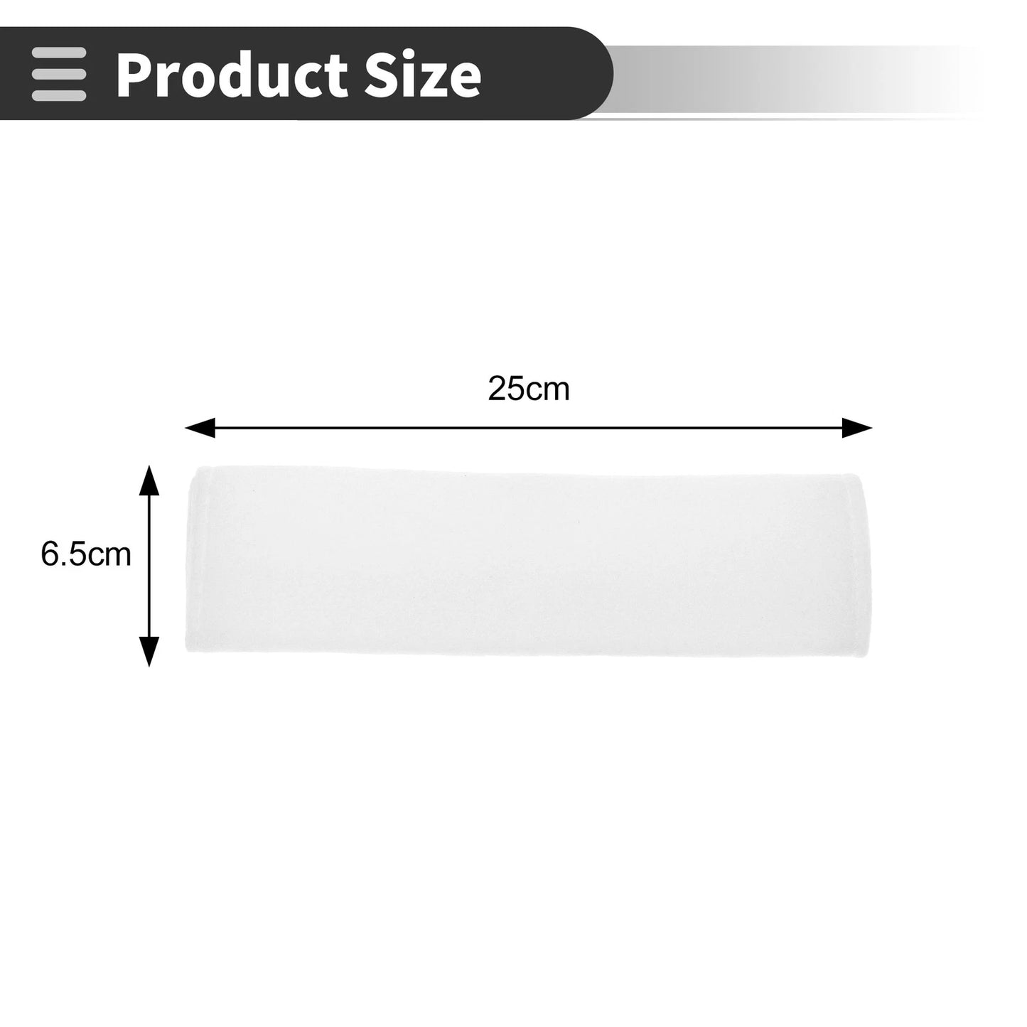 Set of 2 White Chenille Seat Belt Cover Pads for Universal Fit