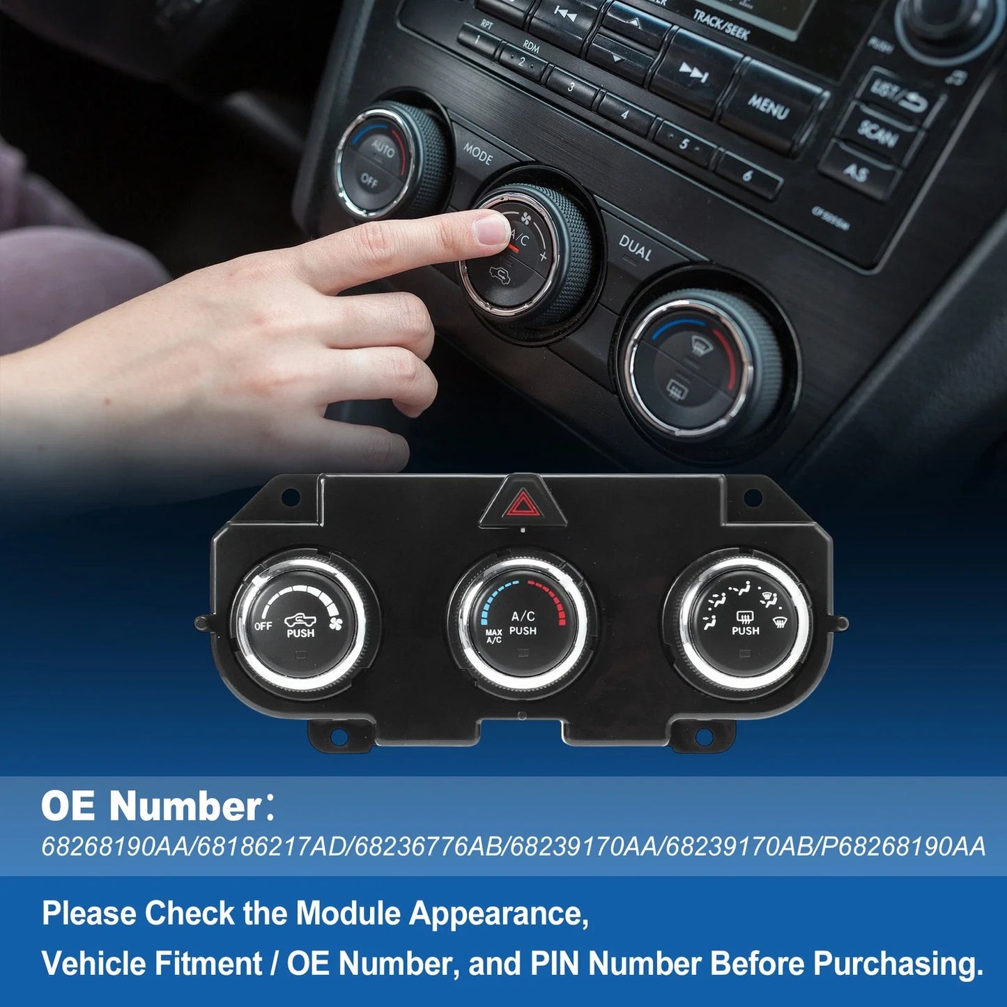A/C Heater Climate Control Module for Dodge Ram 1500 (2014-2018)