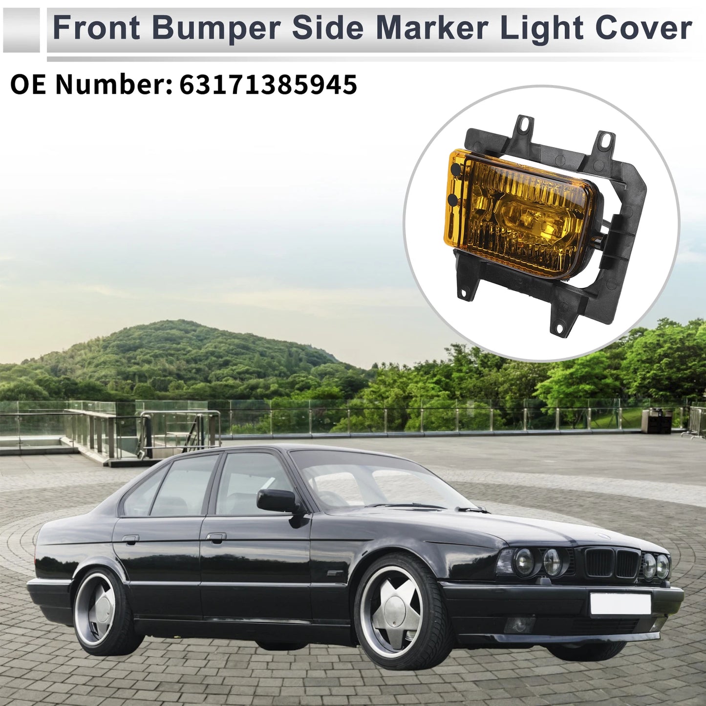 1 Pc Left Front Bumper Side Marker Light Cover for BMW E30 (1982–1994) No.63171385945