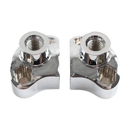 1" CNC Handlebar Risers w/Mount Screws Chrome for Harley Davidson
