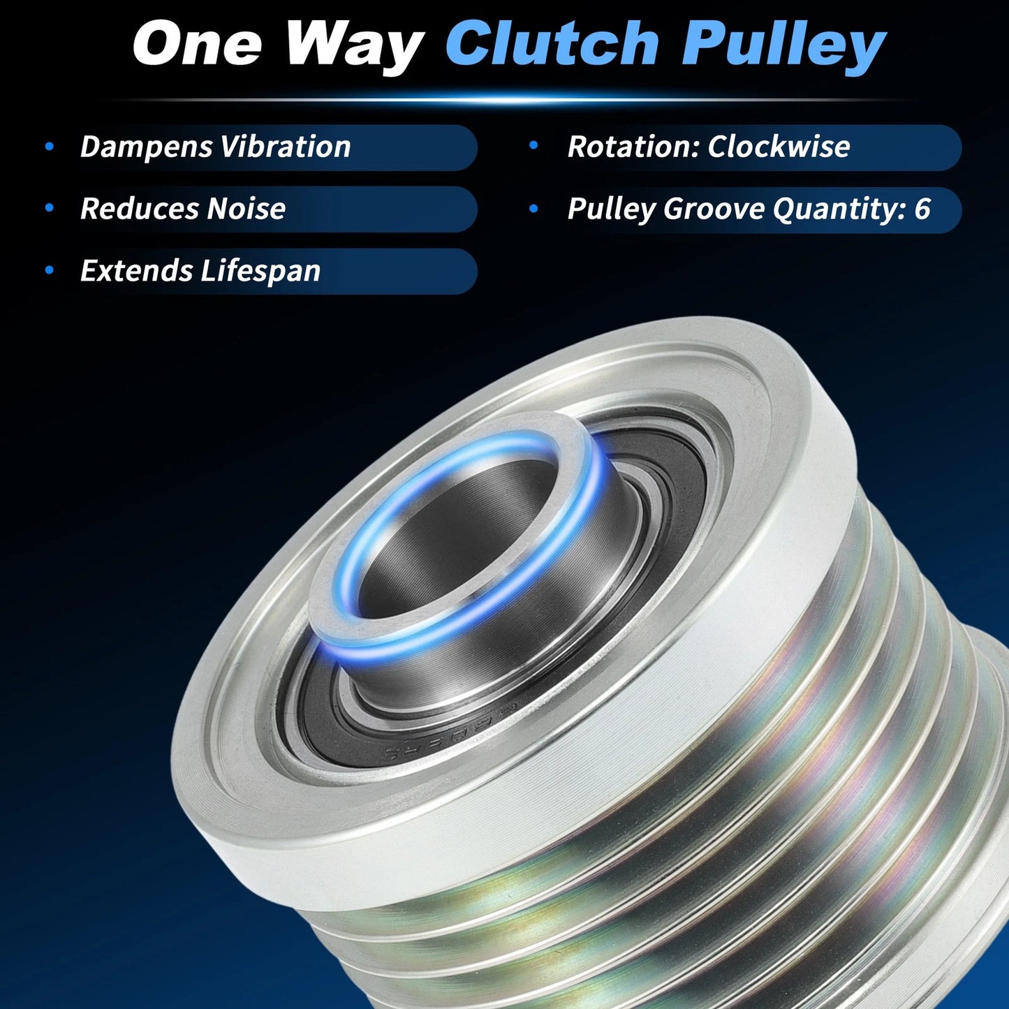 Alternator Freewheel Clutch Pulley for Nissan Cube Juke NV200 Sentra Versa (6 CW)