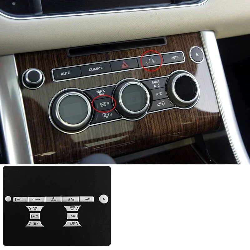Matte Silver Console Vent Button Panel Trim for Range Rover Sport (2014–2017)