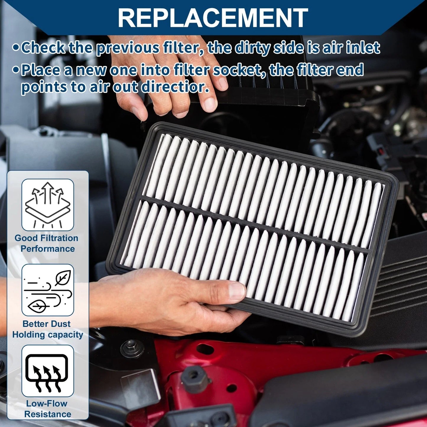 Engine Air Filter for Mercedes-Benz Metris Base 2.0L (2016-2023) 1 Pcs