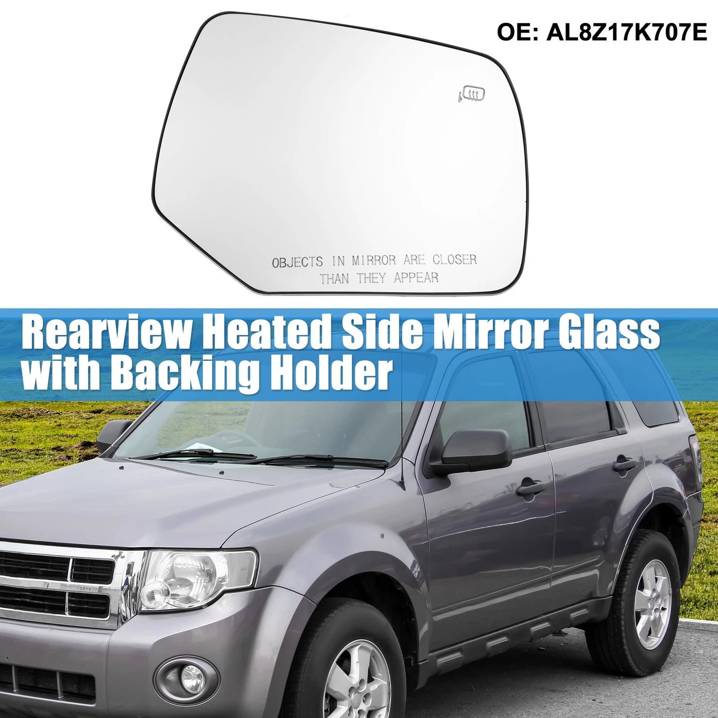 Heated Right Side Rearview Mirror Glass for Ford Escape (2008–2012)